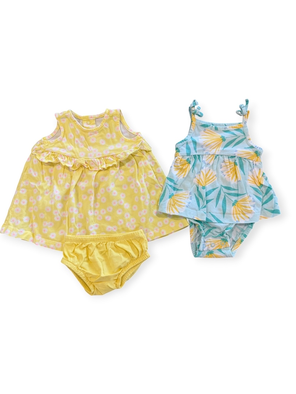 Carter's Baby Girls' 3 Months Dress, Yellow and Blue Floral